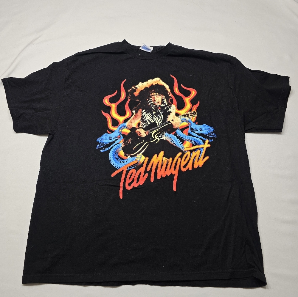 Vintage Ted Nugent 2003 Y2K Concert City Tour Band Tshirt
